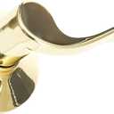 Schlage FE285 CAM 505 ACC 605 LH Camelot Front Entry Handleset with Left-Handed Accent Lever, Lower Half Grip, Bright Brass