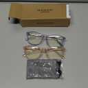 Madison Avenue 2 Pack Square Vintage TR90 Blue Light Blocking Reading Glasses for Women, Anti Glare/Eyestrain Computer Readers Blue/Brown + 2.0