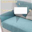 H.VERSAILTEX Waterproof Couch Cover Plush Sofa Cover with Strap Soft Anti Slip Sofa Slipcovers for 3 Cushion Sofa Couch Protector Cover for Dogs Cats Kids,36x72'',Porcelain Blue