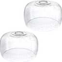 2 Pack 9" Clear Seeded Replacement Glass Shade, 1-5/8" Fitter Opening for Threaded Medium Base Socket for Pendant Light,Ceiling Light,Chandelier Light,Wall Sconce Shade