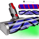 Upgraded 2 Brushes Vacuum Head Replacement for Dyson V7/V8/V10/V11/V15/SV10/SV11/SV12/SV14/SV15/SV22((Not for Slim) | AntiTangle Motorhead with LED Light | QuickRelease Cordless Vacuum Cleaner Head