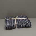 Gold Case Throw Blanket for Couch  100% Recycled Turkish Cotton Blankets & Throws  Elegant Decorative Throw Blankets for Living Room Sofa  Woven Throws for Couch  Retro Navy Blue  50x60