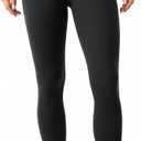 Lavento Women's All Day Soft Yoga Leggings 23"/ 25"/ 28" - No Front Seam Workout Active Legging for Woman (6, Black)
