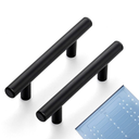Ravinte 20 Pack | 5'' Cabinet Pulls Matte Black Stainless Steel Kitchen Drawer Pulls Cabinet Handles 5”Length, 3” Hole Center with Mounting Template