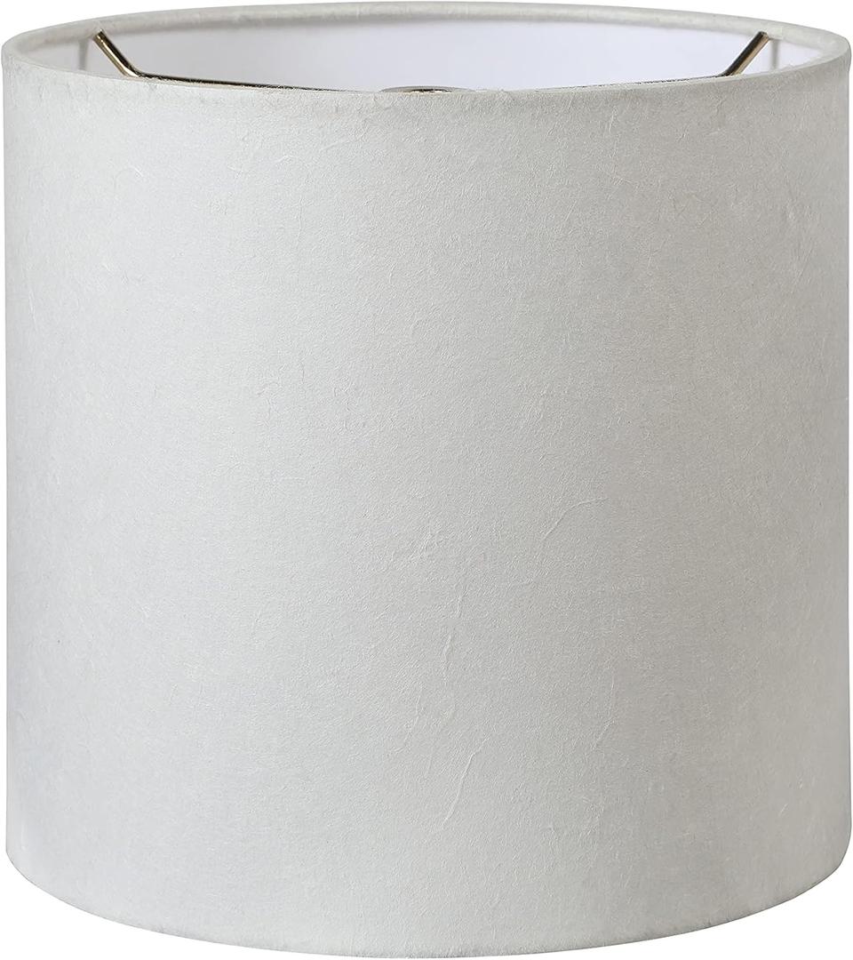 Aspen Creative 31241A Transitional Drum (Cylinder) Shaped Spider Construction Lamp Shade in Linen White, 8" Wide (8" x 8" x 8")