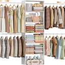 4.6-10 FT Closet System with 4 Expandable Hanging Rods, White