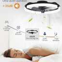 LEDIARY 20" Ceiling Fans with Lights and Remote, Modern Low Profile Ceiling Fan, 3 CCT, Stepless Dimmable, Fandelier Flush Mount Fan Light, 6 Speeds, DC Motor, App & Remote Control for Bedroom(Black)
