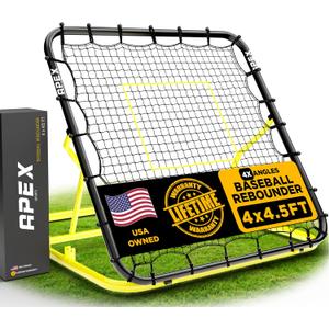 Apex Sports 4x4.5 Ft Baseball Rebounder, Multi-Sport Trainer for Soccer and Volleyball, Adjustable Angles, Easy Storage, Durable Construction, Enhances Agility, Precision, Reflexes, Solo Practice