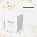 White Wedding Card Box with Slot, PVC Gift Card Box Holder for Wedding Reception, Gold Print Money Envelope Card Box for Party Graduation Birthday Baby Shower Decorations