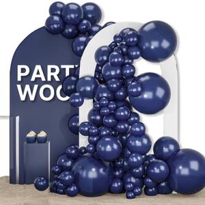 PartyWoo Navy Blue Balloons 152pcs Different Sizes of 18 12 10 5 Inch Dark Blue Balloon Arch Kit Garland for Graduation Wedding Sports Baby Shower Birthday Bachelorette Party Decorations Blue-Z90