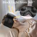 USlixury Silk Sleep Mask, 3D Contoured Sleeping Masks, Blackout Sleep Masks for Women with Nose Wing,100% Mulberry Silk, Face-Hugging Non-Slip SLEP Mask for Side Sleeper, 27.5x4.5'', Black