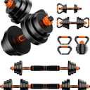 Adjustable Dumbbell Set 20LBS/50LBS/70LBS/90LBS Free Weights Dumbbells,4 in1 Weight Set,Dumbbell, Barbell, Kettlebell, Push-up, Home Gym Fitness Workout Equipment for Men Women