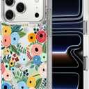 MOSNOVO for iPhone 17 Pro Case | Military Grade 6.6ft Drop Tested | Camera Control | Clear with Pastel Floral Garden Design