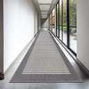 Ileading Runner Rug for Hallways 2.6'x12' Heavy-Duty Durable Entryway Floor Mat with Non Slip Rubber Backing High Traffic Carpet Machine Washable Accent Farmhouse Rugs for Kitchen, Living Room(Grey)