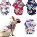 Hawaiian Dog & Cat Shirt - Pack of 4 Summer Breathable Pet Clothes - Dog Sweatshirts - Cool Coconut Tree Pineapple Beach Dog Shirts for Small to Large Dogs & Cats - XS-5XL (Medium)
