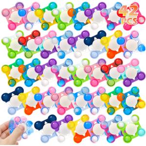 42 PCS Pop Fidget Spinners - Colorful Party Favors for Kids - Sensory Toys for Stress Relief and Anxiety - Classroom Prizes,Goodie Bag Stuffers,Birthday Gifts