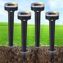 4 Pack Mole Repellent Solar Powered, Snake & Skunk & Vole & Gopher & Armadillo & Rabbit & Groundhog & Chipmunk & Raccoon Repellent for Yard, IP65 Waterproof Ultrasonic Deterrent for Lawns Garden