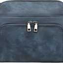 MASINTOR Crossbody Purse Bags for Women, Multi-Pocket Soft Leather Shoulder Purse with Tassel, Lightweight Travel Handbag (Gray-blue)