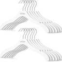 TOPIA HANGER Wooden Hangers for Women, Premium Sweater Hangers No Shoulder Bump, 360 Swivel Hook and Cut Notches Clothes Hangers for Sweater, Coat, Shirts, Hoodies, Dress, 12 Pack White CT84W