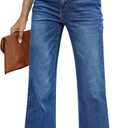 GRAPENT Womens Flare Jeans High Waisted Wide Leg Baggy Jean for Women Stretch Denim Pants SIze L