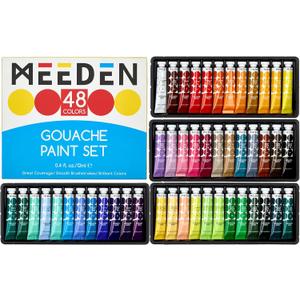 MEEDEN Gouache Paint Tube Set - 48 x 12ml (0.4 oz) Colors Art Paint Supplies for Artists Students Beginners - Rich Pigment Art Paints for Canvas Painting
