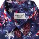 fohemr Mens Christmas Novelty Shirt Ugly Santa Claus Button Down Long Sleeve Funny Holiday Costume Shirts for Party (XXL)