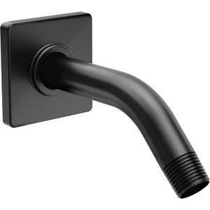 Moen S133BL 8-Inch Standard Shower Arm with Modern Square Flange, Matte Black