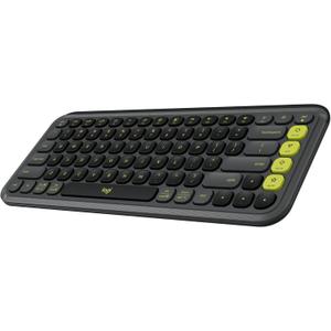 Logitech POP ICON Keys Wireless Bluetooth Keyboard, Comfortable Typing, Programmable Keys, Easy-Switch Between up to 3 Devices, for Laptop, Tablet, PC – Graphite and Green
