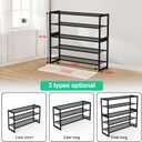 Shoe Rack Bamboo 5 Tier Shoe Organizer, Storage 20-25 Pairs for Closet Entryway, Stackable Large Tall Shoe Shelf Holder Stand Cubby for Door Hallway Bedroom Garage (5-tier-long/32.5*10.5*30.3in)