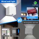 ledmo LED Up and Down Outdoor Wall Sconces White 6000K 20W High Power Aluminum Anti-Rust Exterior Light Fixture IP65 Waterproof Adjustable Light Beam 1800LM for House Home Patio Garage 1 Pack