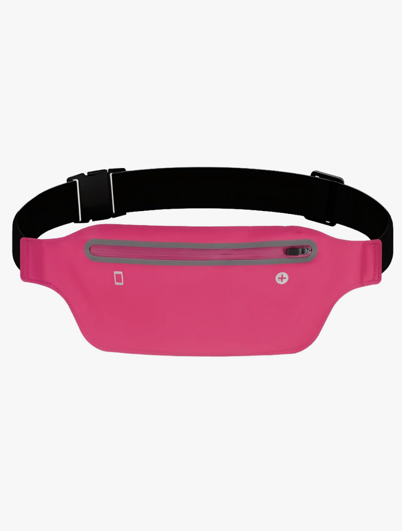 Slim Running Belt,Running Waist Packs,iPhone Running Belt,Money Belt for Running Workout Jogging,Walking,Travel Money Belt Running Gift Gear Accessories(Black) (Rose)
