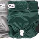 Pet Parents Washable Dog Diapers (3pack) + Extendrs of Durable Doggie Diapers, Premium Dog Diapers Female (X-Small, Spruce)