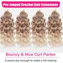 8 Packs GoGo Curl Crochet Hair 10Inch Curly Crochet Hair for Women Water Wave Beach Curl Deep Crochet Braids Blonde Synthetic Braiding Hair Extensions (27/613)