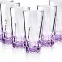 Drinking Glasses Set of 6,Acrylic Drinking Cups,Unbreakable Drinking Glasses,Double Walled Clear & Colorful Tabletop Insulated Tumbler Cup for Home, Restaurant, Hotel, Bar (Large, Count, 6)