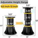 Tlence 4 Pack Adjustable Bed Support Legs, 8.5-13 Inch Heavy Duty Bed Frame Center Slat Support, Under Bed Legs Replacement Post, Bed Reinforcement Kit for Wooden Furniture Cabinet Board