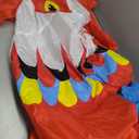 Letsglow Adult Inflatable Ride-on Rooster Costume, Man Women Chicken Suit with LED Lights Funny Glow for Halloween Christmas (Red Rooster, Adult)