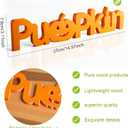 4 x Pumpkin Signs TableTop Decor Wooden Blocks Halloween Decorations for Home Wooden Pumpkins Block for Thanksgiving Decor Fall Decoration Pumpkin Letter Block Tabletop Decors for Home Office Indoor Party (Pumpkin)