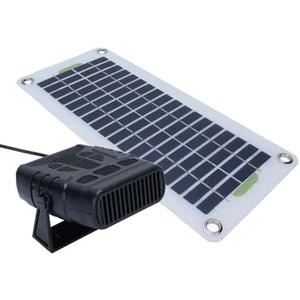 Oreilet Upgraded Solar Heater for Chicken Coop, 30W Portable Greenhouse and Dog House Rechargeable Sun Panel Kit, Solar Powered Heater for Drying Heating Pet House Warm Wind Gear