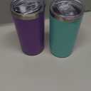 koodee Tumbler with Lids and Straws-12 oz Skinny Tumbler Stainless Steel Double Wall Vacuum Insulated Water Cup Spill Proof, BPA Free (Purple-Teal) (2Pack)