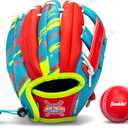Franklin Sports Air Tech Adapt Series 8.5" Teeball Glove: Right Handed Thrower (9", Royal/Red)