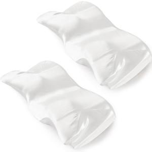P Pothuiny 2 Pcs Satin Pillowcase for Cervical Pillow, Smooth Neck Pillow Case Cover Silky Soft Contour Cervical Pillow Cover with Zipper (Ivory White)