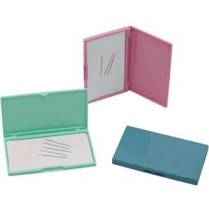 3 Pack Magnetic Needle Storage Case, Portable Magnetic Cross Stitch Sewing Keeper, Knitting Pin Needle Storage Holder Organizer Pin Organizer Container Tool Embroidery for Sewing (Green Blue Pink)