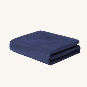 Aimon Weighted Blanket Cover (60"x80", Dark Blue, Queen Size, Side Zipper) 100% Cotton Washable Cover for Weighted Blanket, Removable Weighted Blanket Cover with 8 Ties