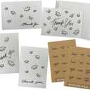 Sugartown Greetings Gold Tasseled Grad Caps in the Air Graduation Thank You Cards 2024 - Assorted Set of 24 Note Cards with Envelopes & Sticker Seals - Grad Party Thank You Cards