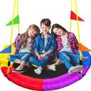 40 Inch Tree Swing for Kids OutdoorSpider Web Tree Swing,850Lb Weight Capacity,900D Oxford Waterproof with Handles, with 71" Adjustable Hanging Strapsfor Backyard, Playground (New 6 Colors)