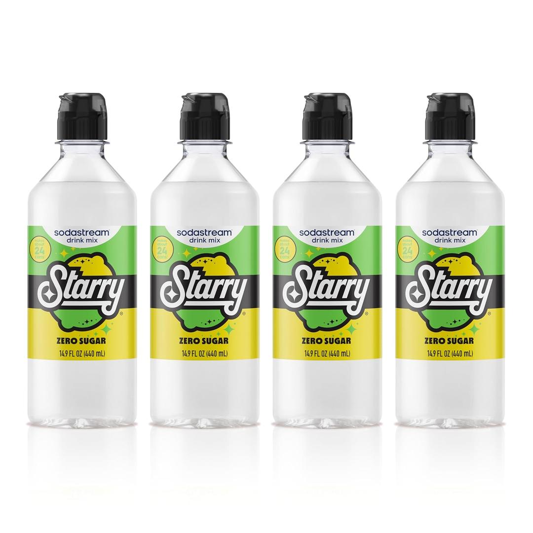 SodaStream Starry Zero New Pour Bottles Beverage Mix 14.9 Fl Oz (Pack of 4)