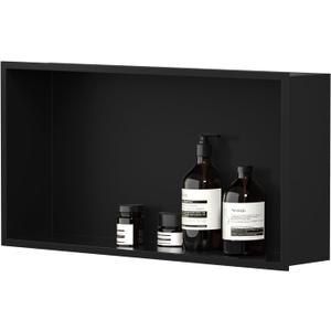 304 Stainless Steel Recessed Shower Niche 24x12 Inch Leak Proof Bath Organizer, Sealed Rustproof Bathroom Wall Niche, No Tile Needed, for Shower & Bathroom Storage