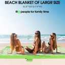 3 x Beach Blanket Waterproof, Sandproof Mat with Portable Bag for Picnic, Nylon Mat, Quick Drying, Lightweight with 4 Stakes & 3 Water Bags, Use as Children's Pool (Green) (80"*80" (1-5 Person))