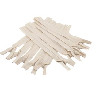 Leekayer 3# 6 Inch Invisible Zipper for DIY Tailor Sewing Craft 15cm Beige Nylon Coil Zippers Closed End Bulk 10 PCS/Pack (Beige,6")