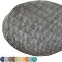 Round Chair Cushions 12/14/16 Inch Chair Pad for Kitchen Dining Anti-Slip Round Stool Pad Comfortable Seat Cushion with Removable Cover for Home Office Coffee(Style5,18inch/45cm), Gray